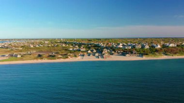Cliff Beach ve Nantucket Sahili 'nin havadan görünüşü