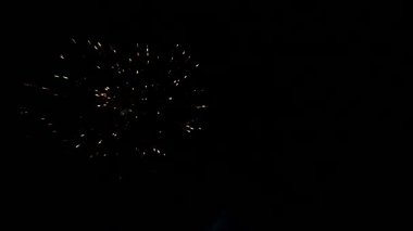 Kutlamalar ve mutluluk gecesi için renkli havai fişekler.