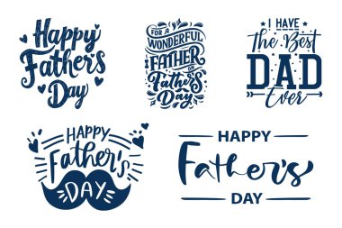 Babalar Günü tipografisi, element vektör tasarımı illüstrasyonu kutlaması