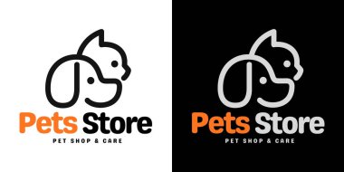 Yaratıcı Hayvan Bakımı ve Dükkan Logosu Tasarım Şablonu