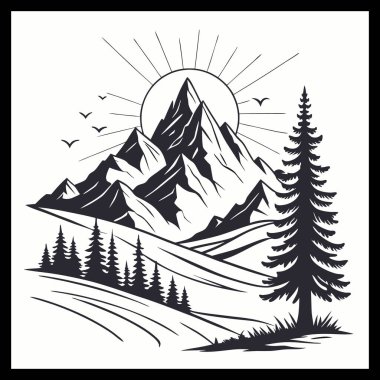 Modern Markalar ve Grafiksel Şablonlar için Yaratıcı Siluet Vektör Tasarımı İllüstrasyonu