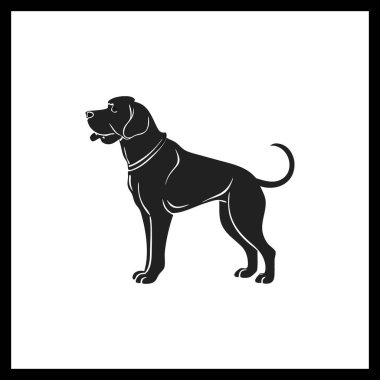 Köpek Silueti Vektör Tasarımı Hayvan, Logo ve Tişört Grafikleri İçin Siyah Hayvan Seçimi