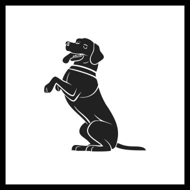 Köpek Silueti Vektör Tasarımı Hayvan, Logo ve Tişört Grafikleri İçin Siyah Hayvan Seçimi