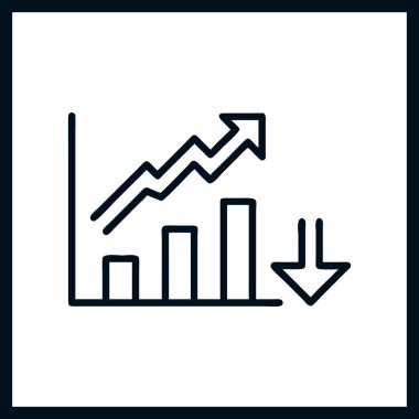 Ekonomik büyüme için ok sembollü iş grafik simgesi
