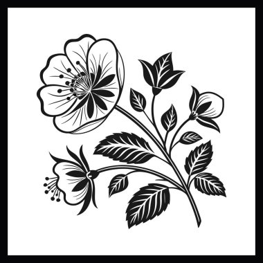 Zarif Çiçek Girdabı Vektör Tasarım Dekoratif Sanat ve Sanat Projeleri Kara Çiçek Süslemesi