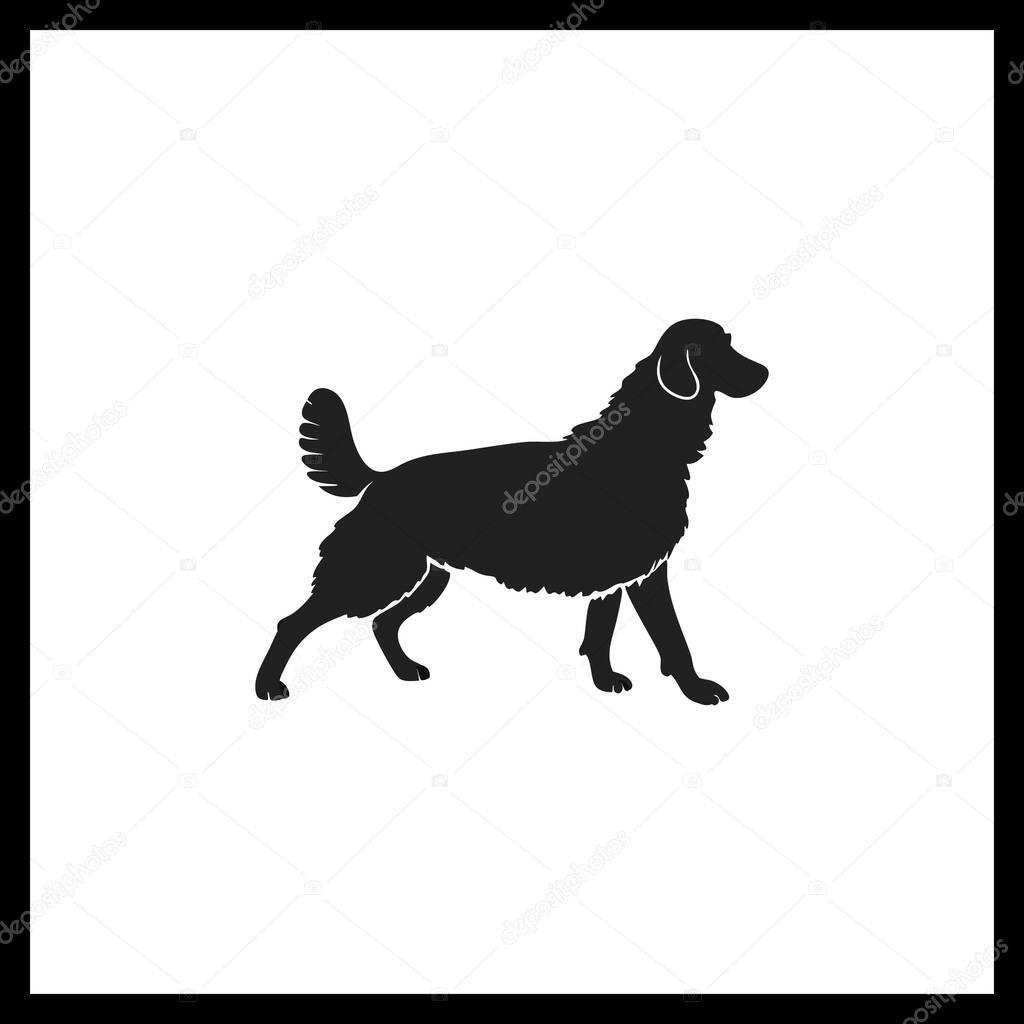 Dog Silhouette Vector Design  Black Animal Clipart for Pet, Logo & T-Shirt Graphics