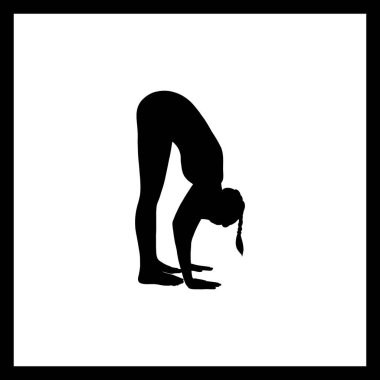 Yoga Savaşçısı Poz Siluet Vektörü