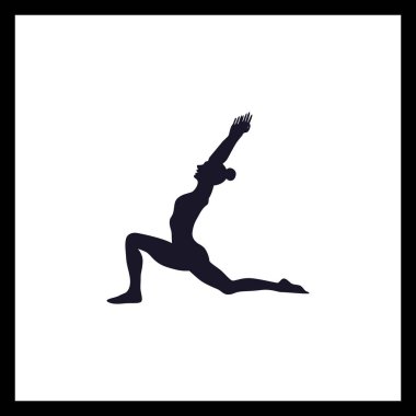 Yoga Savaşçısı Poz Siluet Vektörü