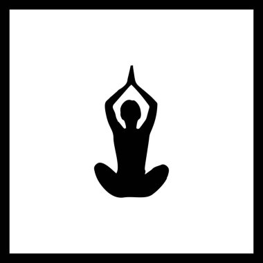 Minimalist Kadın Meditasyon Silüeti Zen Yoga Vektör Sanatı 