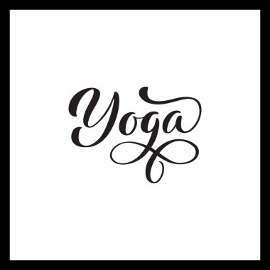 Yoga Tipografi Vektörü Sağlıklı ve Meditasyon Tasarımları için El Yazısı Betiği