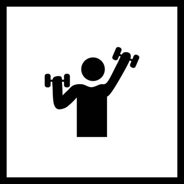 Dumbbell Egzersiz Silueti Vektör Spor Salonu Güç Eğitim ve Egzersiz Tasarımları Simgesi