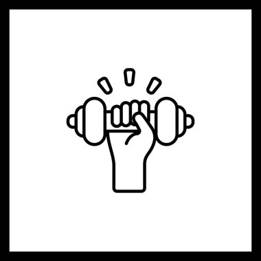 Dumbbell Egzersiz Silueti Vektör Spor Salonu Güç Eğitim ve Egzersiz Tasarımları Simgesi