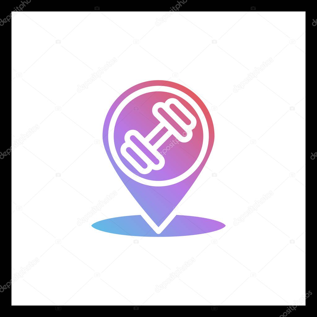 Gym Icon Vector  Fitness Map Marker Icon for Gym Finder & Workout Apps