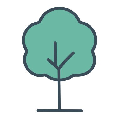 Basit ağaç simgesi; yeşil yapraklar, koyu dallar