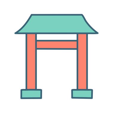 Geleneksel Asya kapısının basit bir gösterimi