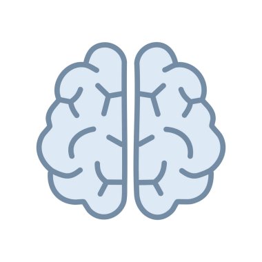 İnsan beyninin iki yarımküreye bölünmüş basit bir çizimi.