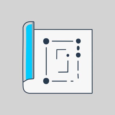 Şematik tasarımı olan rulo planlar