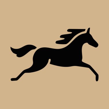 Bej arka planda çalışan at silueti