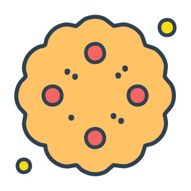 Kırmızı noktalı yuvarlak kurabiye. Tatlı ikram.