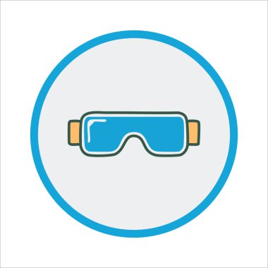 Turuncu kenarlı mavi gözlük simgesi