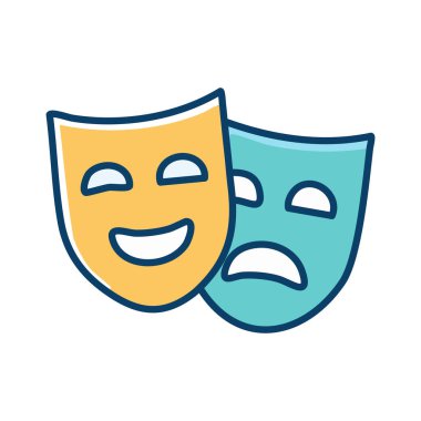 Mutlu ve üzgün maskeler. Tiyatro sembolleri