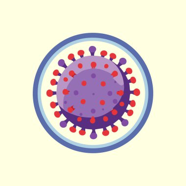 Mor hücre, kırmızı sivri uçlu mavi halkayla çevrili.