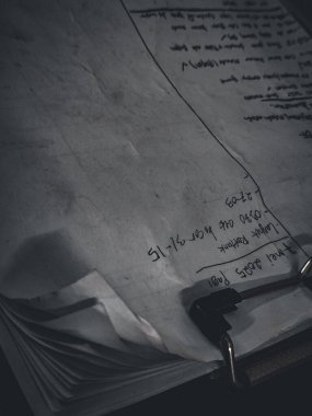 El yazısı Notlar ve Hesaplamaları olan bir Not Defteri Sayfasının Kapanışı