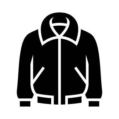 Saf siyah bombacı ceketi grafiği, yaka ve fermuarlı kapanış..