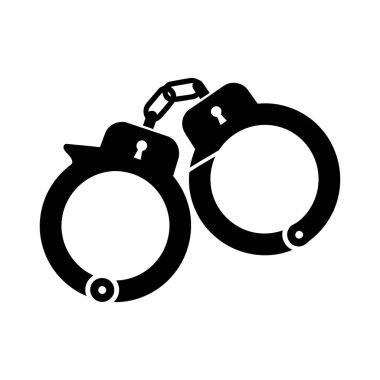 Zincirle birbirine bağlı iki dairesel manşet içeren siyah kelepçe çizimleri, her manşetin bir anahtar deliği ayrıntısı var..