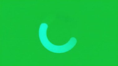 Parlayan yeşil dairesel bir yay saat yönünde döner, yükleme ya da tampon işlemini gösterir. Bu animasyon, kolay krom anahtarlama ve birleştirme için katı yeşil ekranda..
