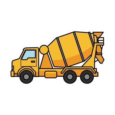 Beyaz Arkaplanda Sarı Çimento Karıştırıcı Resimleri