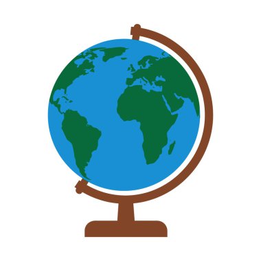 Kahverengi standı ve Mavi Okyanuslu Resimli Dünya Küresi, Yeşil 