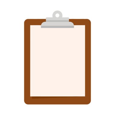 Boş Kağıt ve Gümüş Klipsli Basit Düz Tasarım Panosu