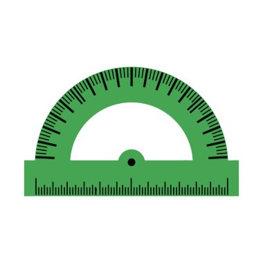 Matematik ve Geometri Eğitimi için Yeşil Protektör Cetvel Aracı Isol