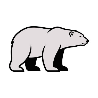 Gri kutup ayısı profili, siyah çizilmiş, farklı pençeleri ve kafa özellikleri var..