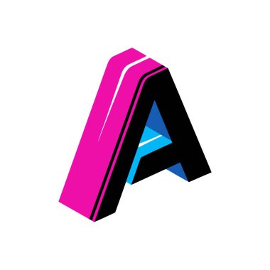 3B izometrik harf. Logo tasarımı..