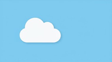 Tek, tüylü, beyaz bir bulut berrak, parlak mavi bir gökyüzünde sürükleniyor, bir huzur ve basitlik hissi yayıyor..