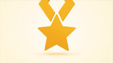 Altın yıldız madalyasına yakın çekim, başarı, tanınma ve kazanmayı temsil eden bir kurdele..