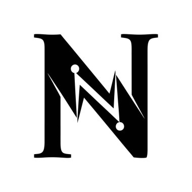 Modern ve yaratıcı stili olan N harfi logo tasarımı..
