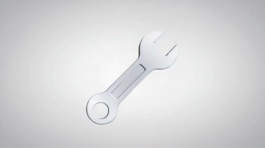 Çeşitli projelerde onarım, bakım ve mekanik işleri temsil etmek için mükemmel bir anahtar aracının temiz bir çizimi.