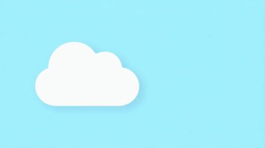 Açık mavi gökyüzüne karşı beyaz bir bulutun yer aldığı minimalist bir görüntü, arka plan için mükemmel..