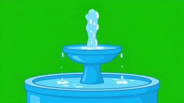 Yeşil ekran karşısında canlı bir su çeşmesi, video projelerinize biraz dinginlik katmak için mükemmel..