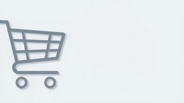 Basit bir gri alışveriş arabası simgesi hafif, minimalist bir arkaplanda sergilenir.