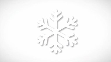 Hafif gölge etkisi olan tek bir beyaz kar tanesinin temiz ve minimalist bir animasyonu. Kış, tatil ve Noel temalı projeler için ideal.