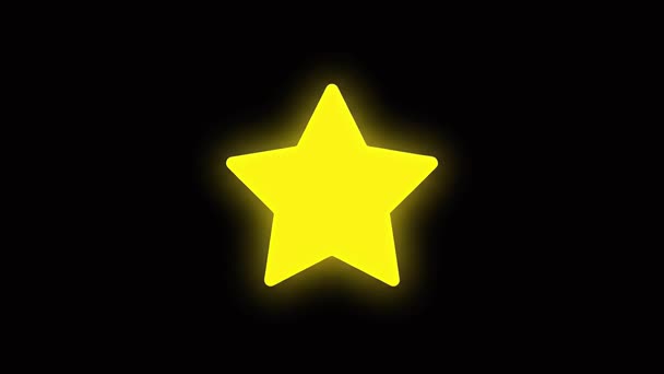 Яркая, светящаяся желтая звезда анимации на черном фоне. Перфект для детского контента и обучающих видео.