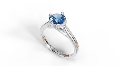 Sersemletici beyaz altın iskambil yüzüğü, koyu mavi safir, parlak ve asil bir görünüm için dört aşamalı ayarlanmış. Kraliyet ve zarafetin sembolü..