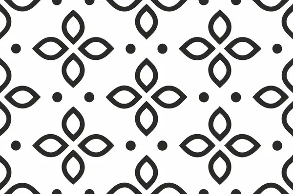 Çiçek motif tasarımı siyah ve beyaz desen.