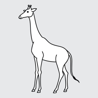 Zürafa, Çocukların Yaratıcı Renk Kitabı Sayfaları için tek çizgi çiziyor..