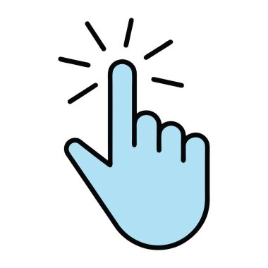 Parmak hareketi el ikonu. dokunmatik el hareketi ikon vektör renk ağı izole.