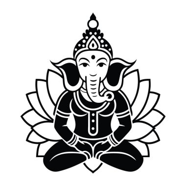 Hindu Ganesh Tanrı vektör illüstrasyonu.